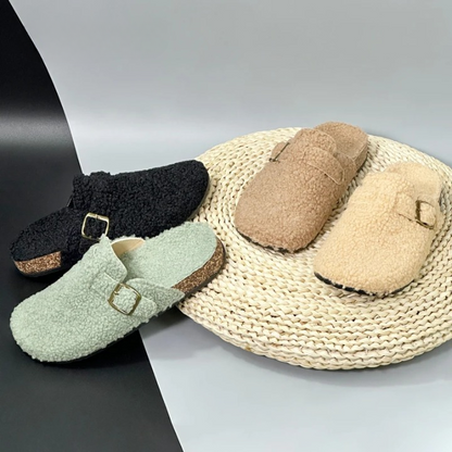 TedFlops – fluffy teddy slippers voor binnen & buiten Khaki