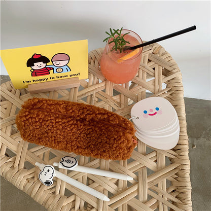 Teddy Pouch Slim – Zachte Wol Look Etui