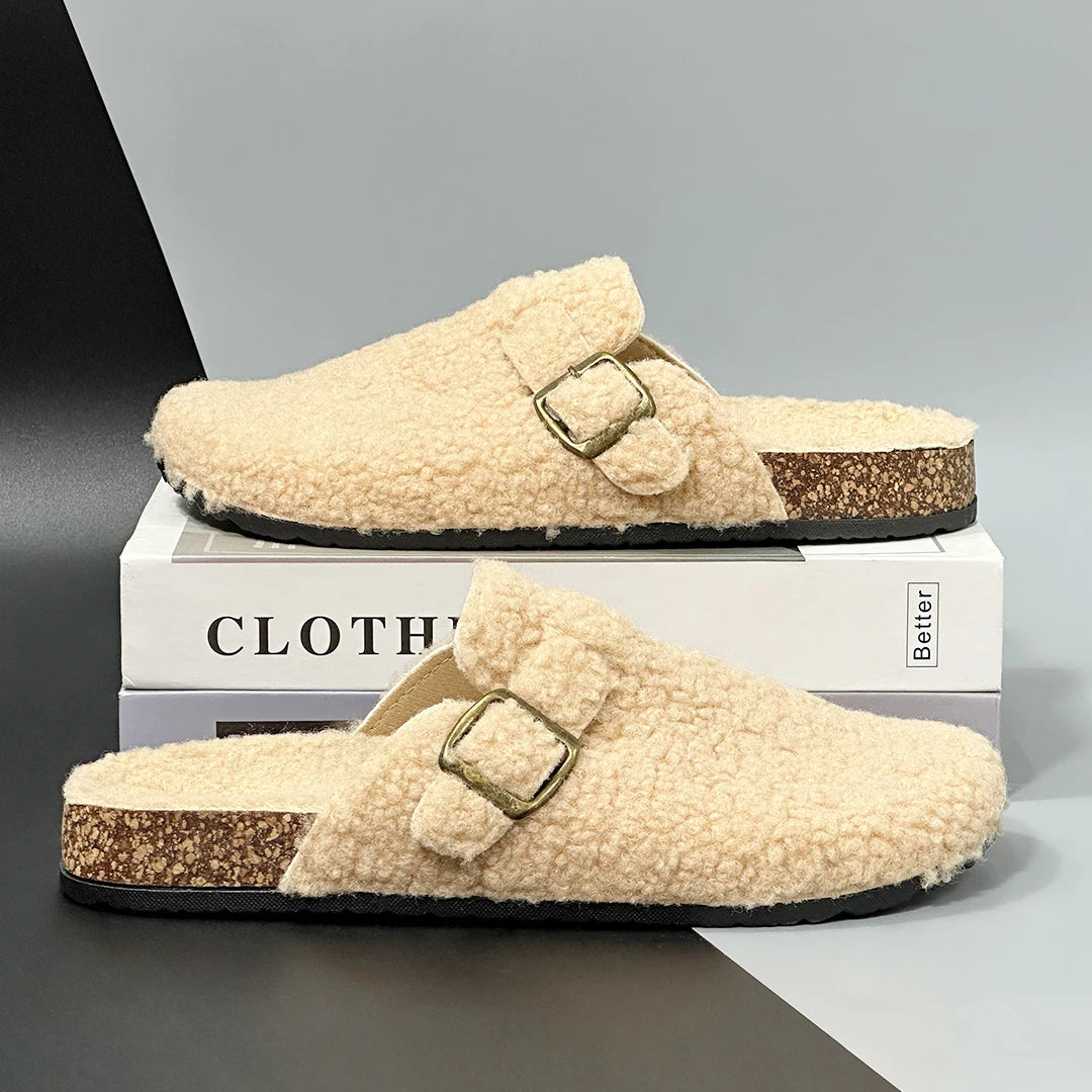 TedFlops – fluffy teddy slippers voor binnen & buiten Khaki
