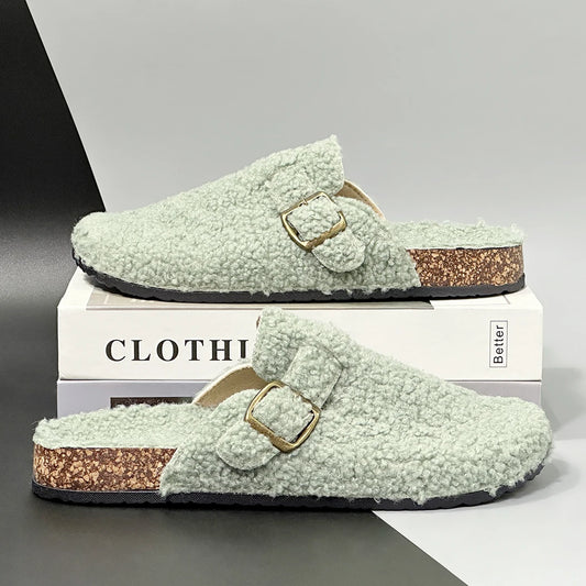 TedFlops – fluffy teddy slippers voor binnen & buiten Groen